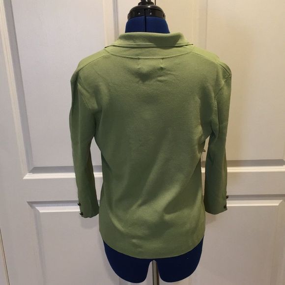 ADAMO med green long sleeve cardigan size M - Picture 4 of 5